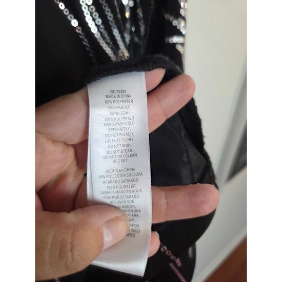 Alex Evenings Black w/Silver Sequins Evening Top/Cardigan Jacket Set size 1X - Picture 9 of 9